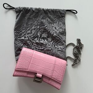 Balenciaga croc embossed wallet on chain